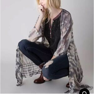 Gimmicks by BKE Crochet & Mesh Fly Away Cardigan Womens Sz M Boho Western Fairy